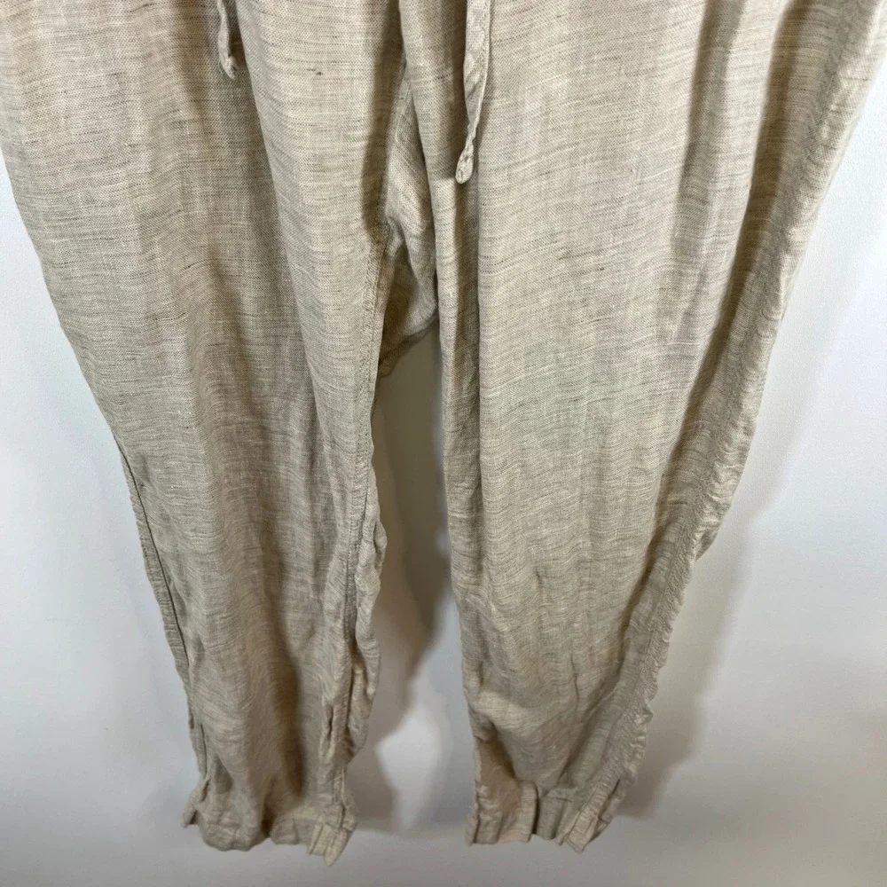 Baird McNutt Linen MURANO Mens 34x32 Casual Drawstring Pants Tan Beige